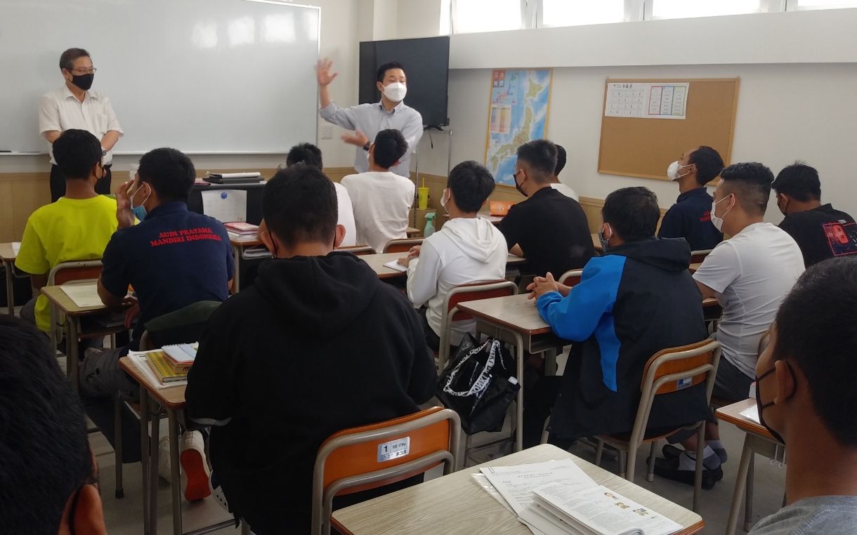 提携の日本語学校の授業の様子
